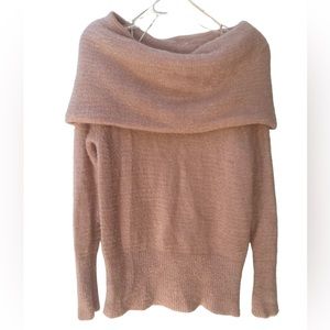 Jennifer Lopez off the shoulder sweater,Pink Medium